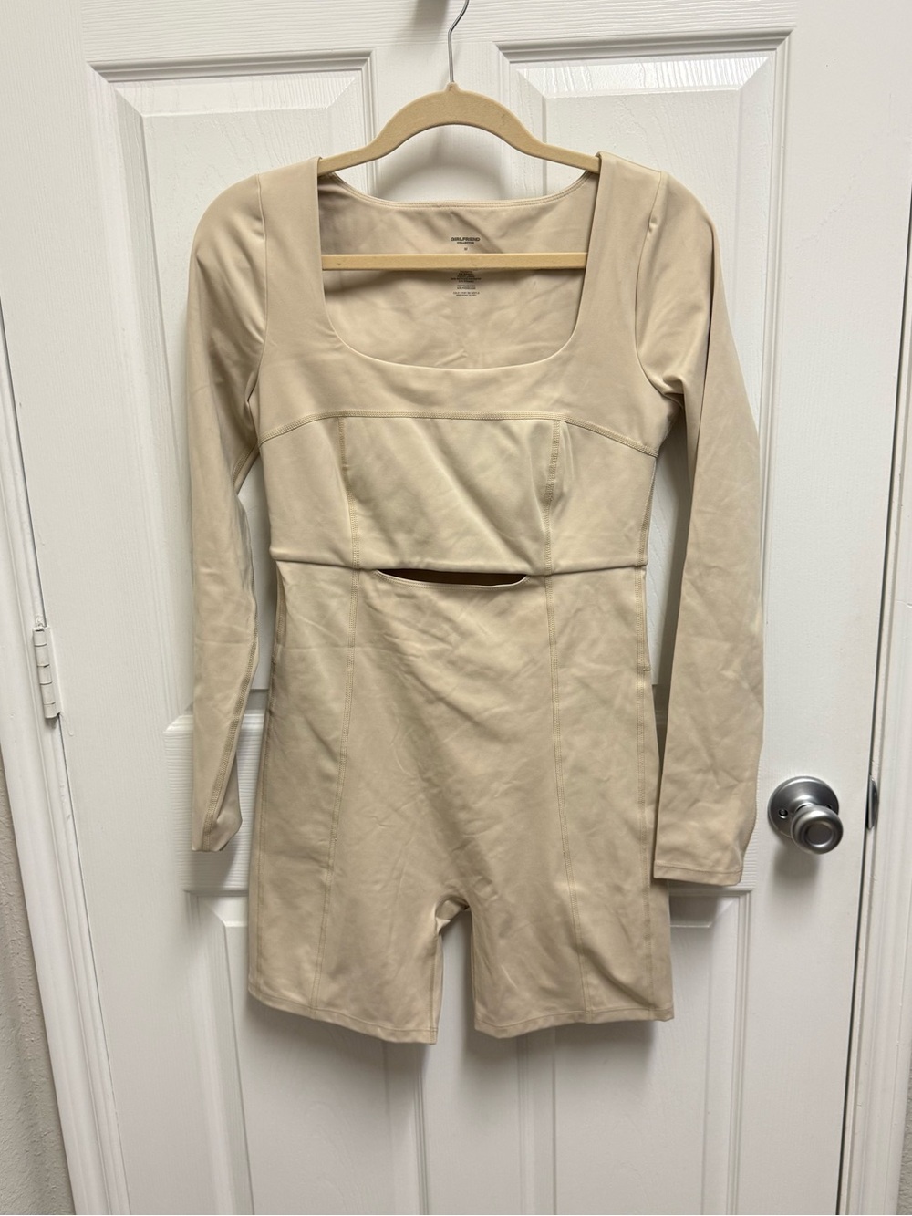 Girlfriend Collective Cream Long-Sleeve One-Piece Romper